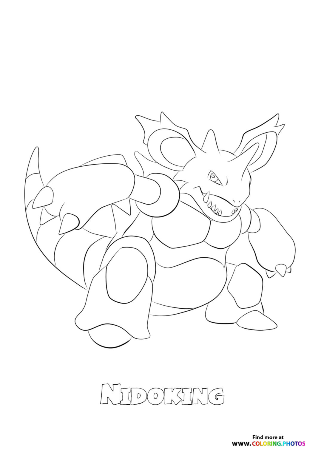 034 Nidoking - Coloring Pages For Kids