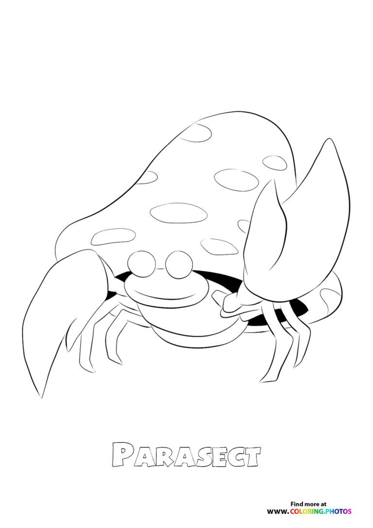 parasect coloring page in pdf pokemon