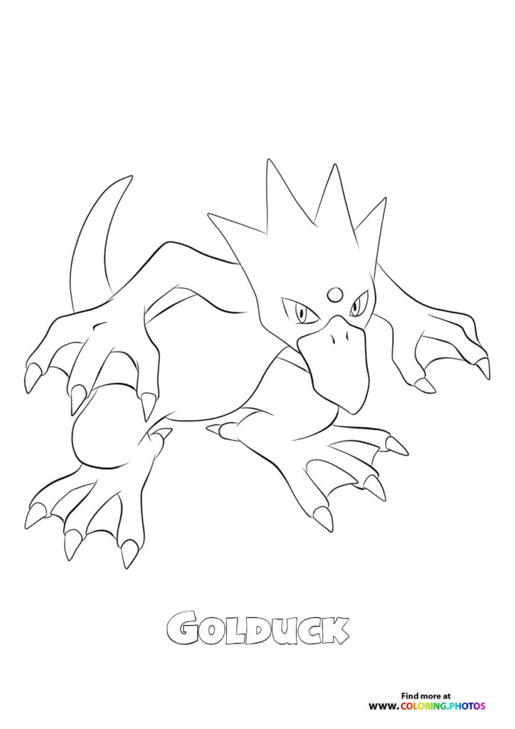 055 Golduck Coloring Pages for kids