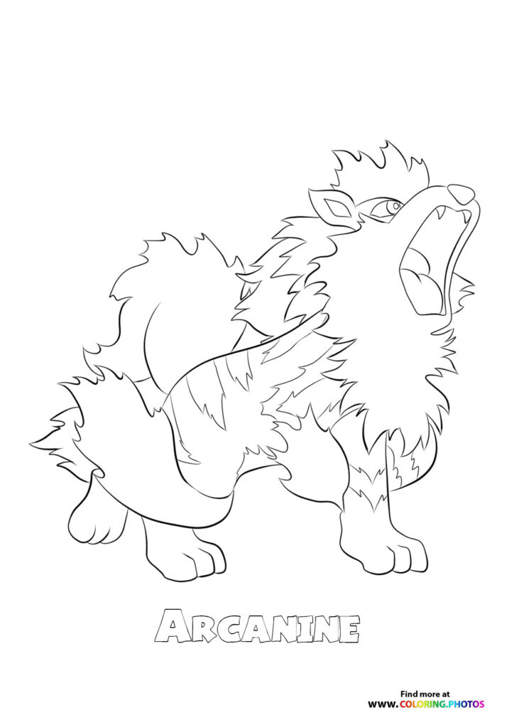 059 Arcanine Coloring Pages for kids