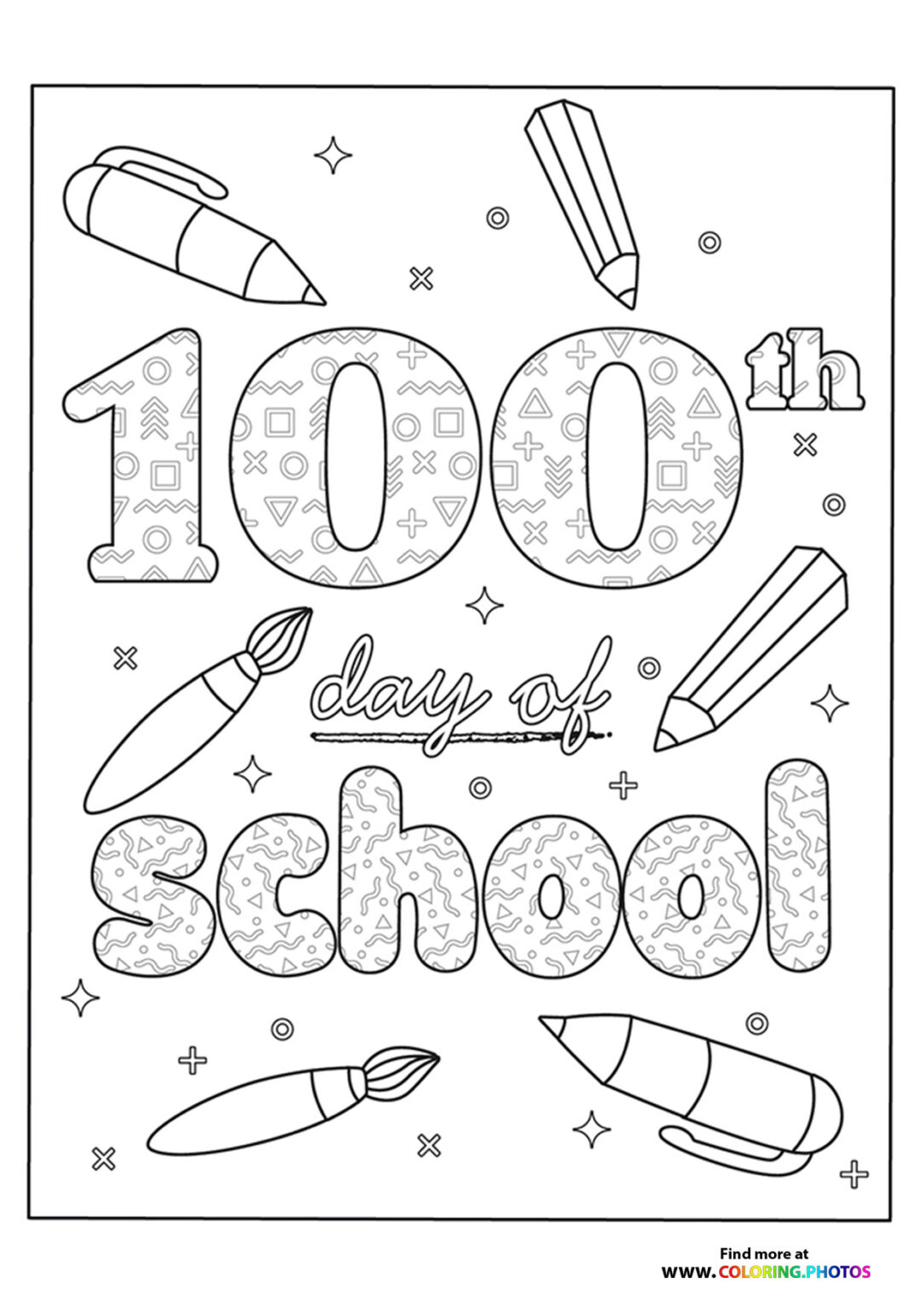 Color 100th Day Of School Coloring Pages For Kids