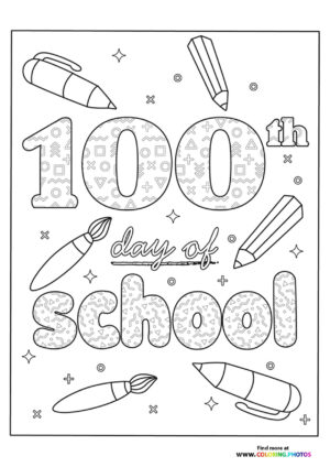Color 100th Day of School coloring page