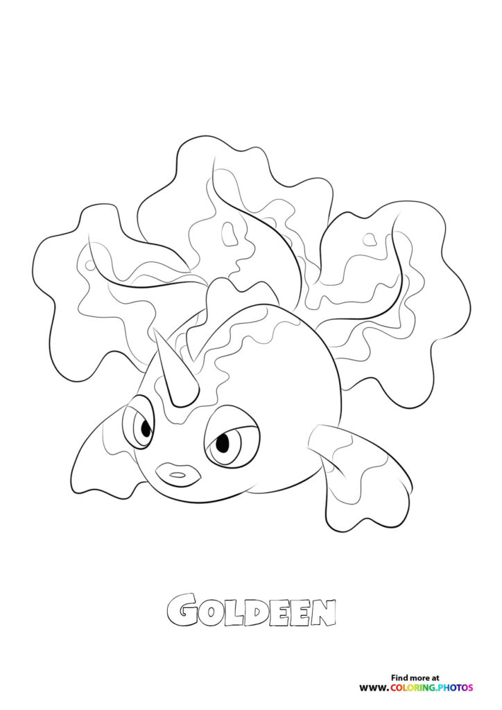 Goldeen with flowing fins coloring page from Pokemon Generation 1