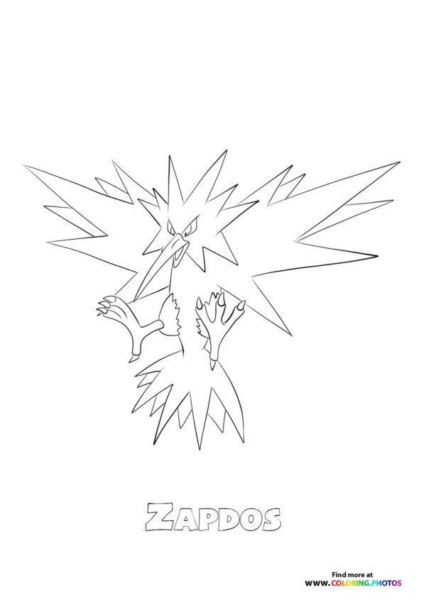 145 Zapdos - Coloring Pages for kids
