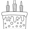 3 years Birthday cake coloring page