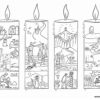 Four advent candles coloring page