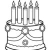 5 years Birthday cake coloring page