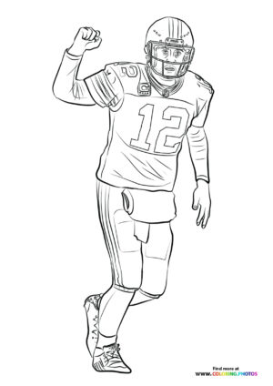 Aaron Rodgers NFL player coloring page