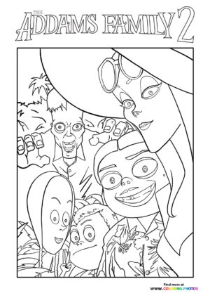 The Addams Family 2 having fun coloring page