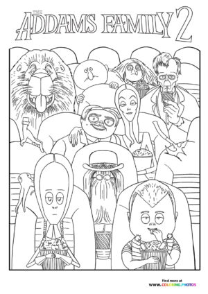 The Addams Family 2 in theatre coloring page