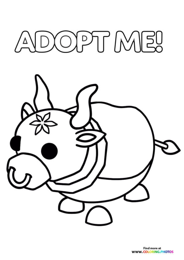 Adopt me Roblox! Robo Bull - Coloring Pages for kids