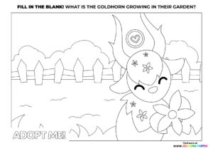 Adopt me Goldhorn coloring page