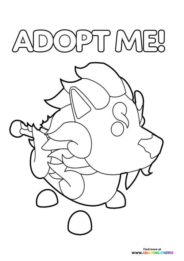 Adopt me Roblox! Guardian Lion coloring page