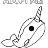 Adopt me Roblox! Narwhal coloring page