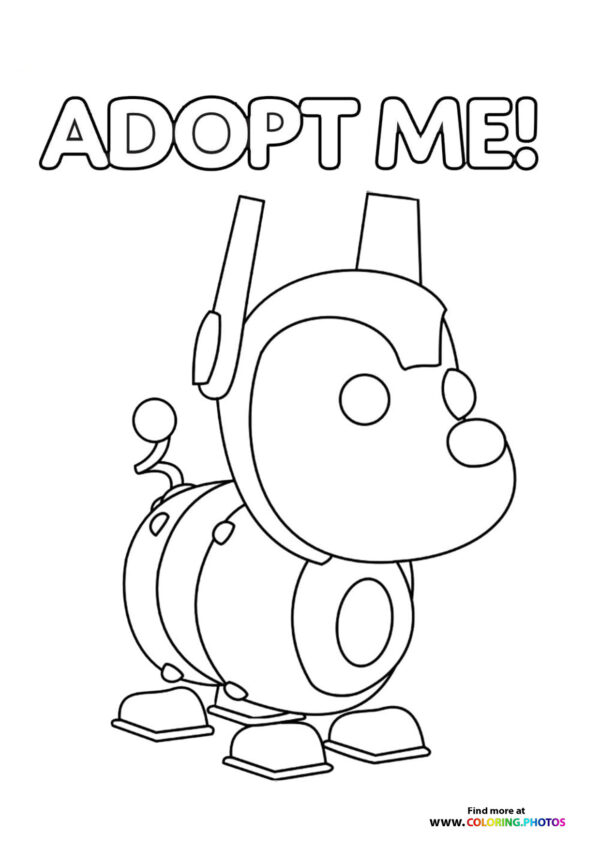 Adopt me Roblox! Robo Dog coloring page