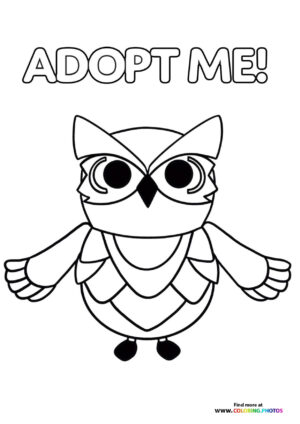Adopt me Roblox! Owl coloring page