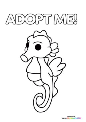 Adopt me Roblox! Seahorse coloring page