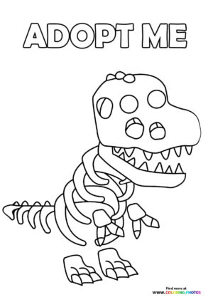 Adopt me Roblox! Skeleton T-Rex coloring page