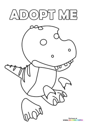 Adopt me Roblox! T-Rex coloring page