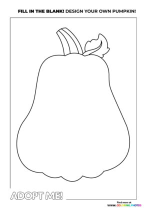 Adopt me! Create your own pumpkin coloring page