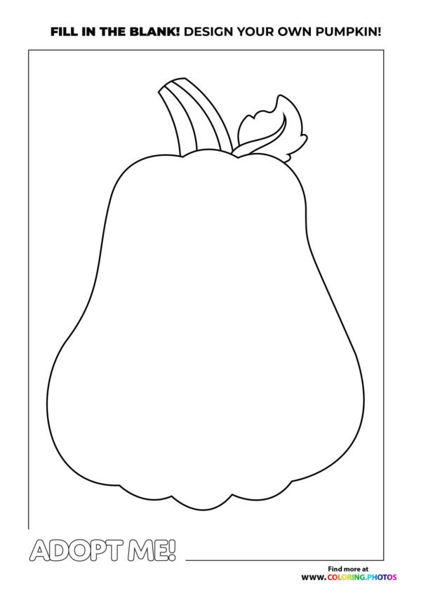 Adopt me! Create your own pumpkin coloring page