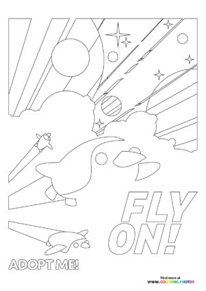 Adopt me! Fly On! coloring page