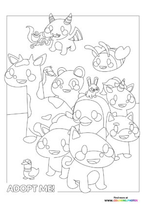 Adopt me friends coloring page