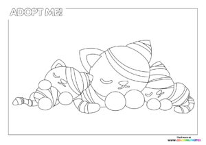 Adopt me Mummy Cats coloring page