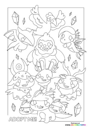 Adopt me Mythic Pets coloring page