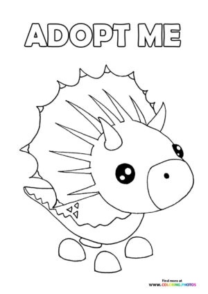 Adopt me Roblox! Triceratops coloring page