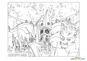 Adopt me Winter coloring page