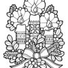 Advent candles coloring page