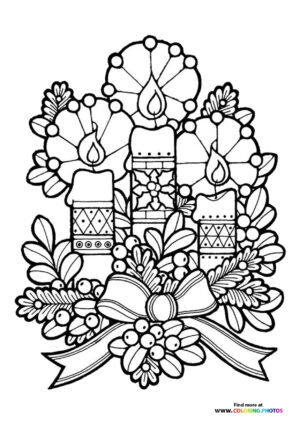 Advent candles coloring page