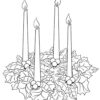 Advent wreath coloring page