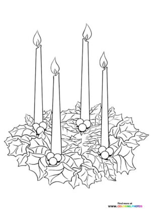 Advent wreath coloring page