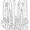 Advent wreath in a church coloring page
