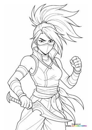 Akali with a dagger from League of Legends