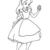 Alice with Easter egg coloring page