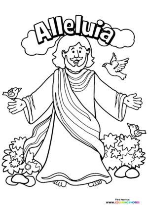 Alleluia Easter Jesus coloring page