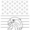 American eagle on a flag coloring page