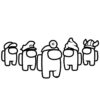 Among Us 5 characters coloring page