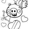 Angry birds valentines cupid coloring page