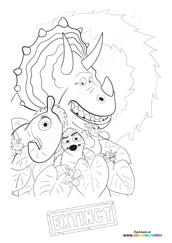 Animals from Extinct coloring page