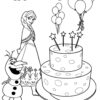 Frozen birthday cake coloring page