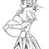 Olaf hugging Anna coloring page