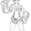 Arcane Vi with gloves coloring page