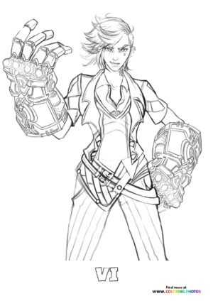 Arcane Vi with gloves coloring page