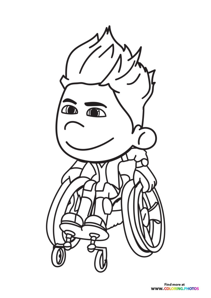 Zenko from Team Zenko Go riding a bicycle coloring page