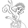 Ariel with Easter basket coloring page