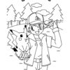 Ash and Pikachu - Pokemon coloring page